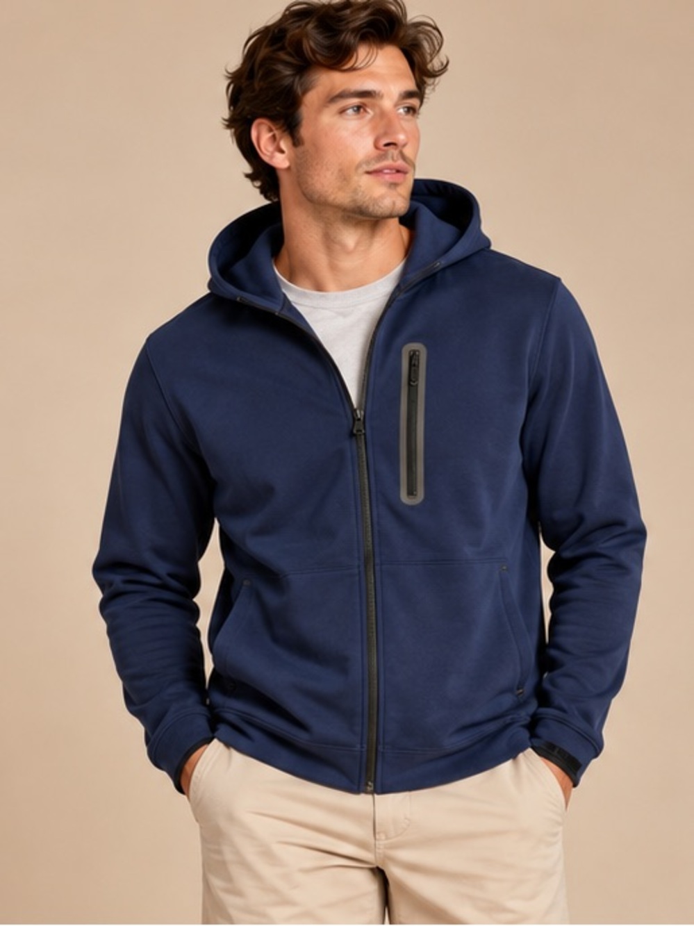 Old Navy Active Dynamic Fleece Navy Full Zip Performance Hoodie Men’s M